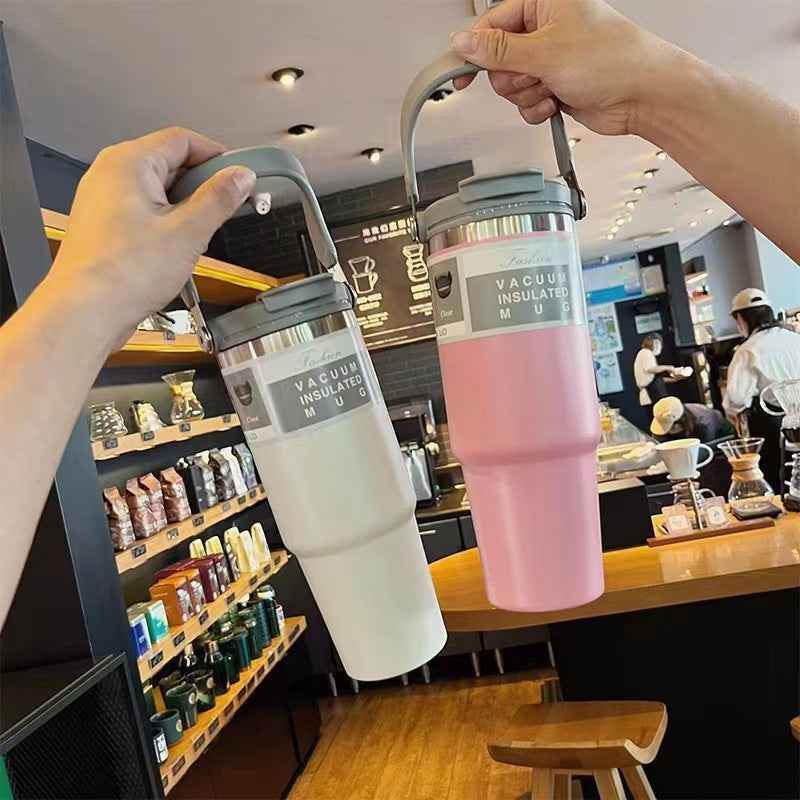 Handheld Stainless Steel Insulated Cup - Dual Drink 304 Design - Flowly Home
