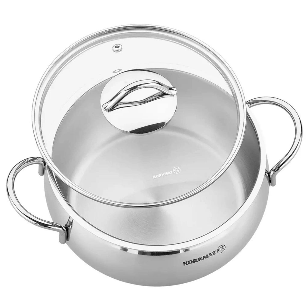 Korkmaz Stainless Steel Casserole 2.5L with Lid - Flowly Home