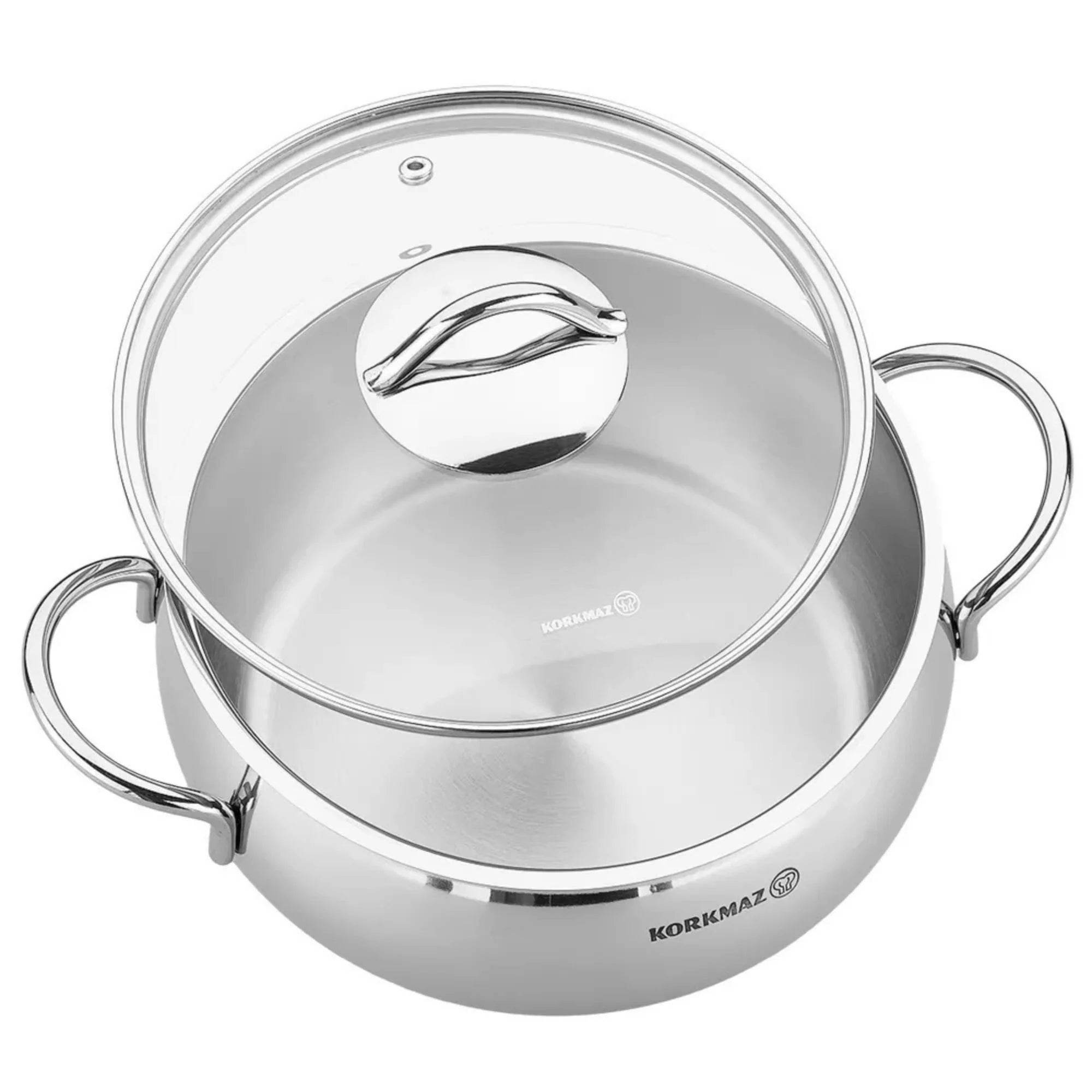 Korkmaz Stainless Steel Casserole 2.5L with Lid - Flowly Home