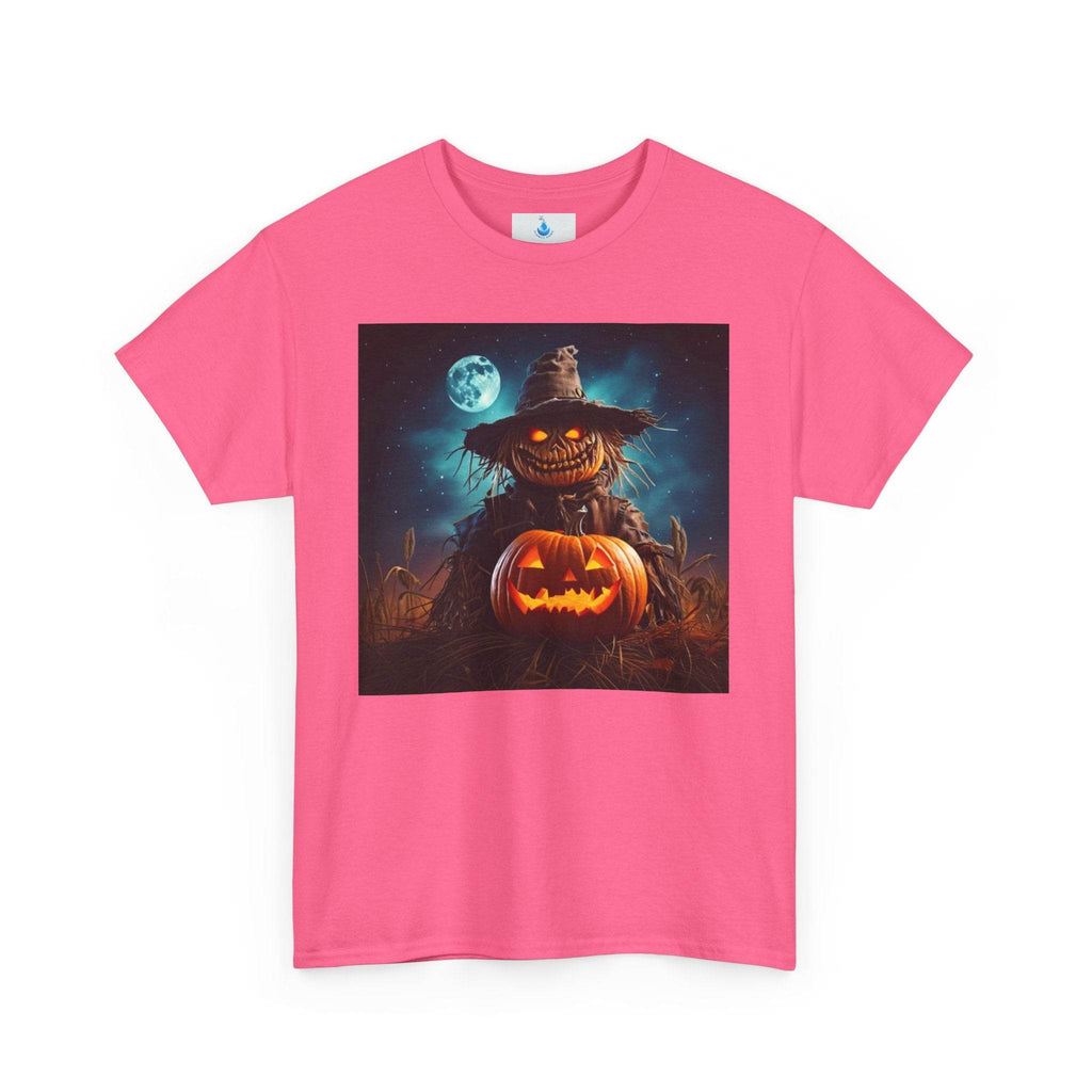 Halloween Scarecrow Tee | Unisex Heavy Cotton Tee, Fall Fashion, Pumpkin T-Shirt, Halloween Costume, Casual Wear - Flowly Home