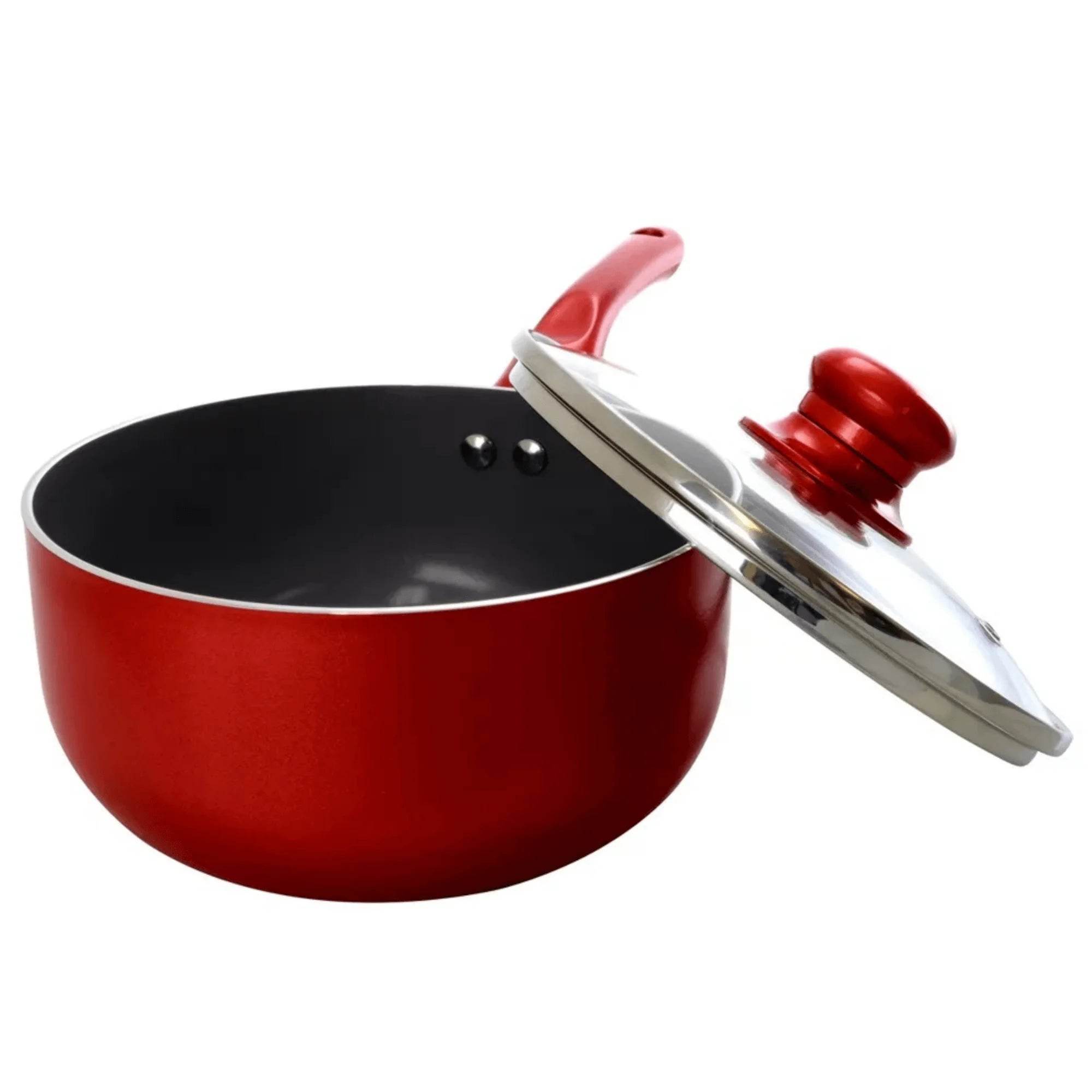 Better Chef Ceramic-Coated Saucepan 1.5Qt with Glass Lid - Premium Ceramic-Coated Cookware - Flowly Home