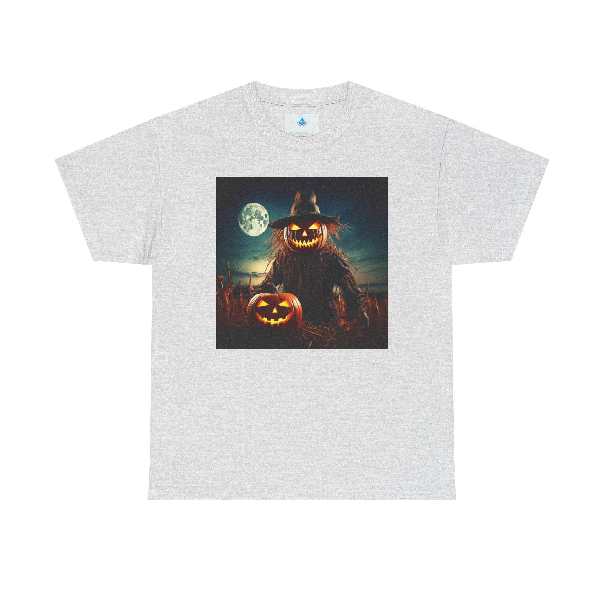 Spooky Scarecrow Halloween Shirt - Unisex Heavy Cotton Tee for Autumn Festivities and Trick or Treat Fun - Flowly Home