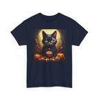 Halloween Cat Art Tee, Spooky Cat Shirt, Unisex Halloween T-Shirt, Cute Cat Graphic Tee, Fall Apparel, Pet Lover Gift - Flowly Home