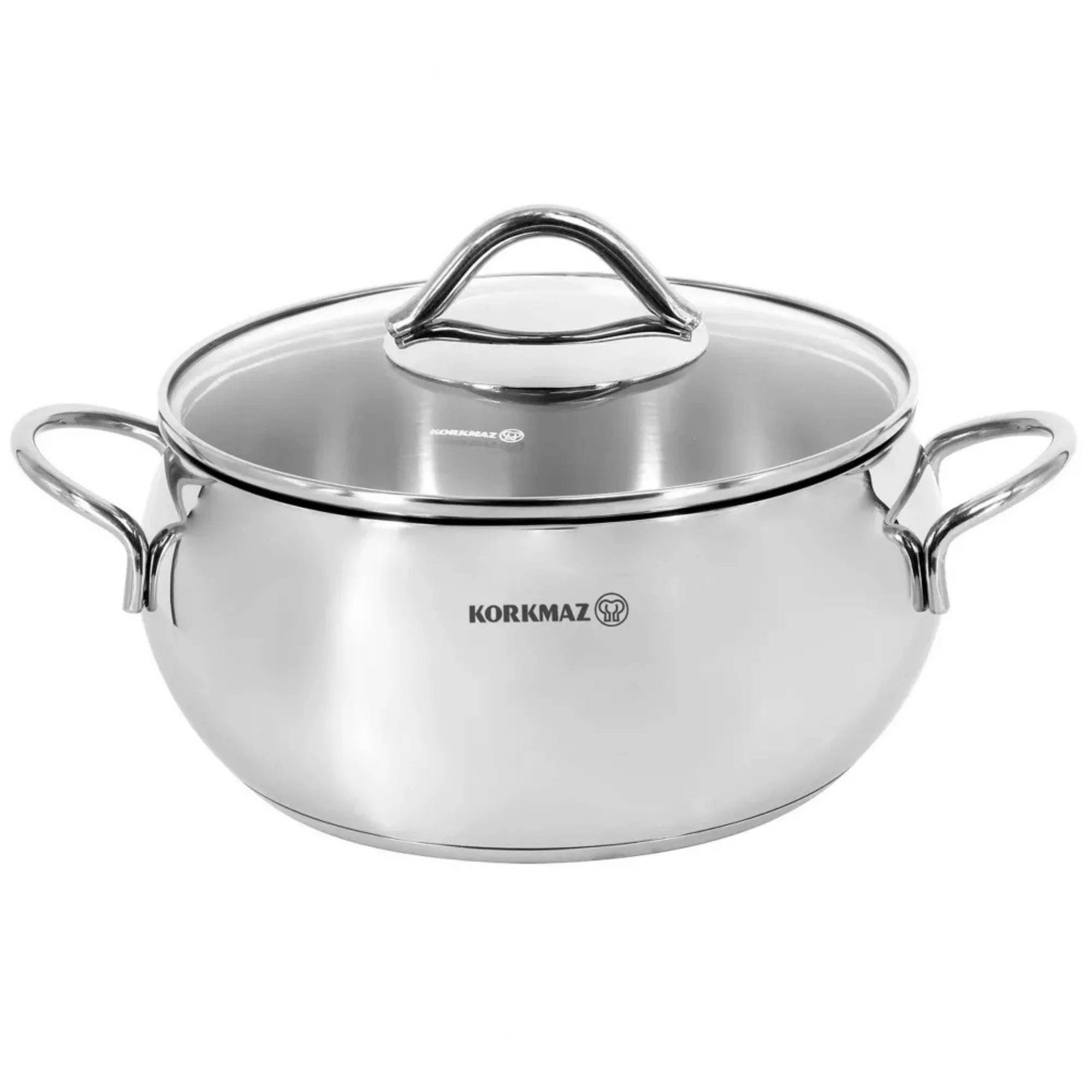 Korkmaz Stainless Steel Casserole 2.5L with Lid - Flowly Home