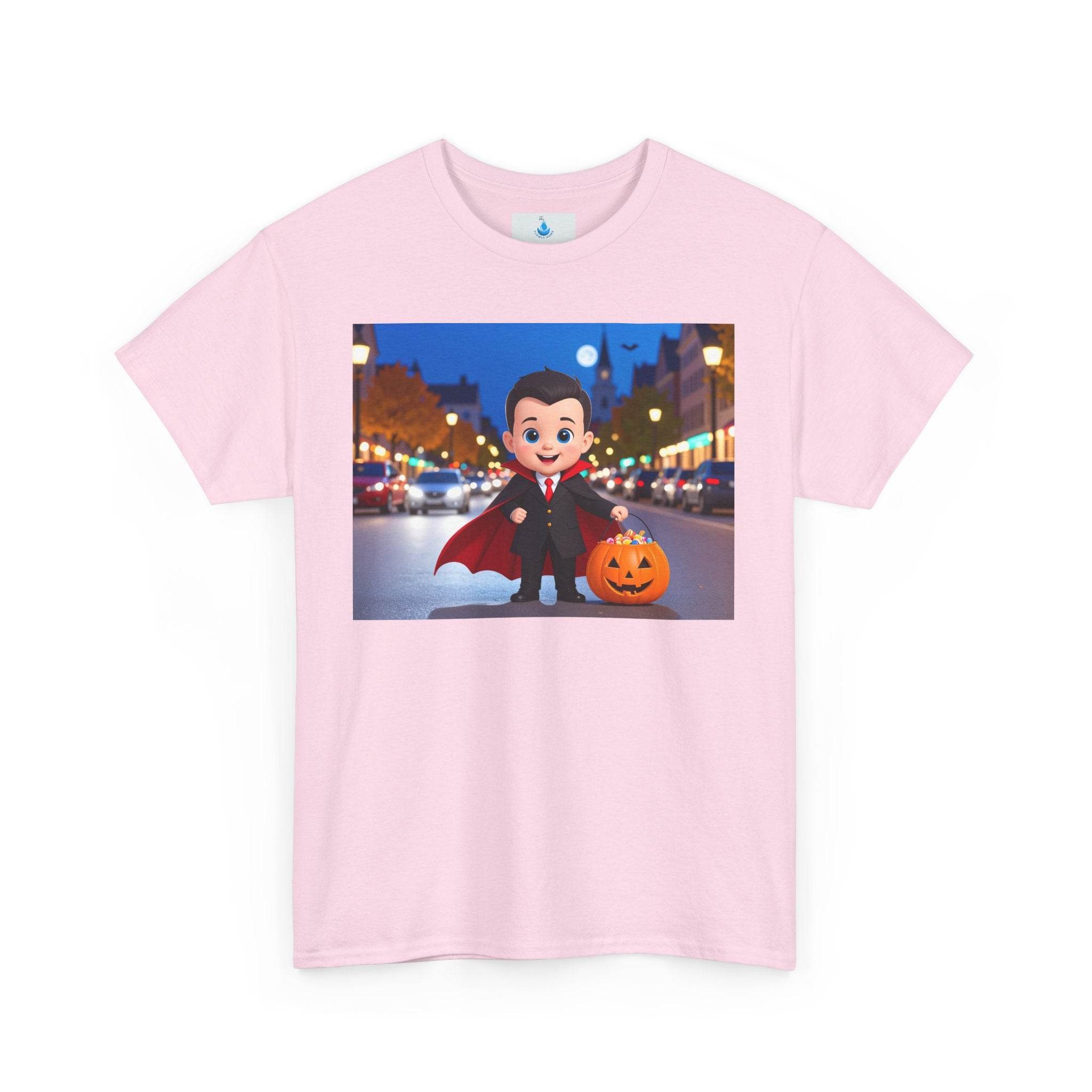 Halloween Themed Unisex T-Shirt, Cute Vampire Kids Tee, Spooky Costume Shirt, Fall Celebration Top, Pumpkin Halloween Tee - Flowly Home