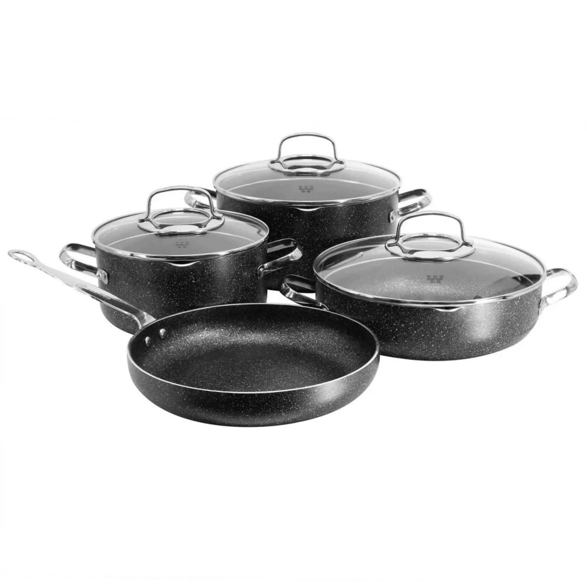 Korkmaz Galaksi Cookware Set - 7 Piece Non Stick Aluminum Cookware Set - Flowly Home