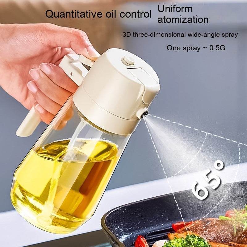 470ML Olive Oil Sprayer Dispenser For Cooking BBQ 2 In 1 Glass Oil Vinegar Soy Sauce Spray Kitchen Oil Bottle For Air Fryer - Flowly Home