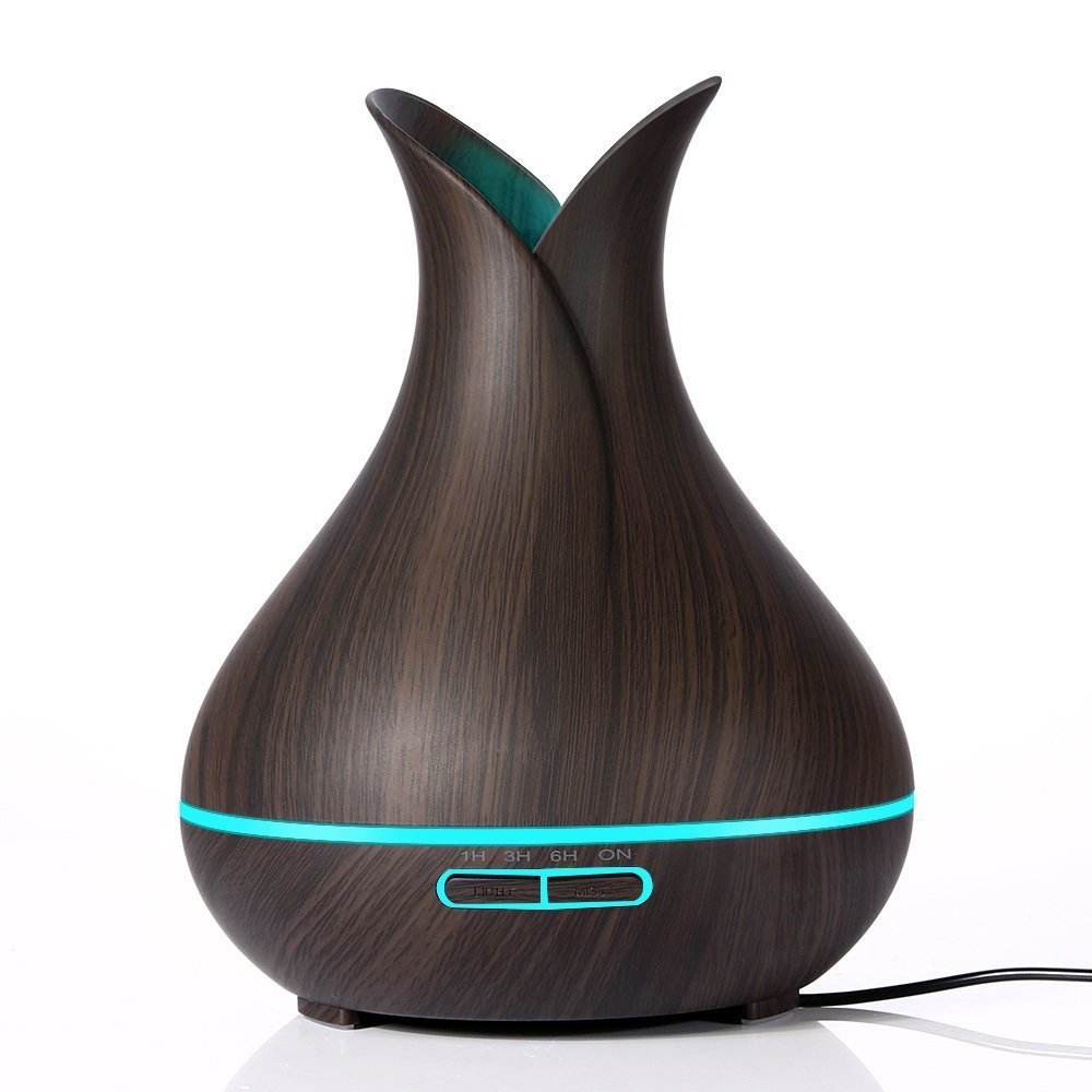 Humidifier Diffuser Aromatic for Home - Wood Grain Aromatherapy with LED Light and Silent Operation - Flowly Home