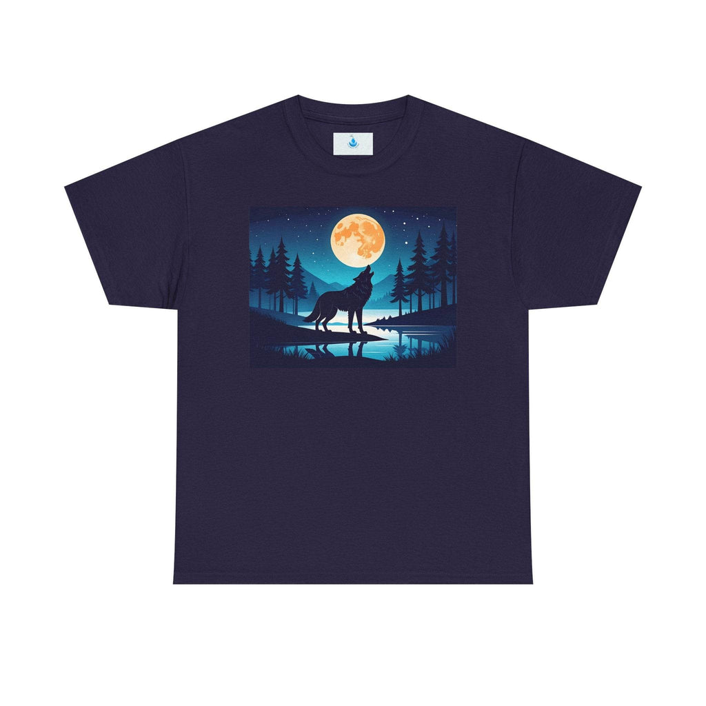 Moonlit Wolf Unisex Tee - Mystical Wolf Shirt, Night Sky T-Shirt, Nature Graphic Tee, Gift for Wolf Lovers, Eco-Friendly Cotton Apparel - Flowly Home