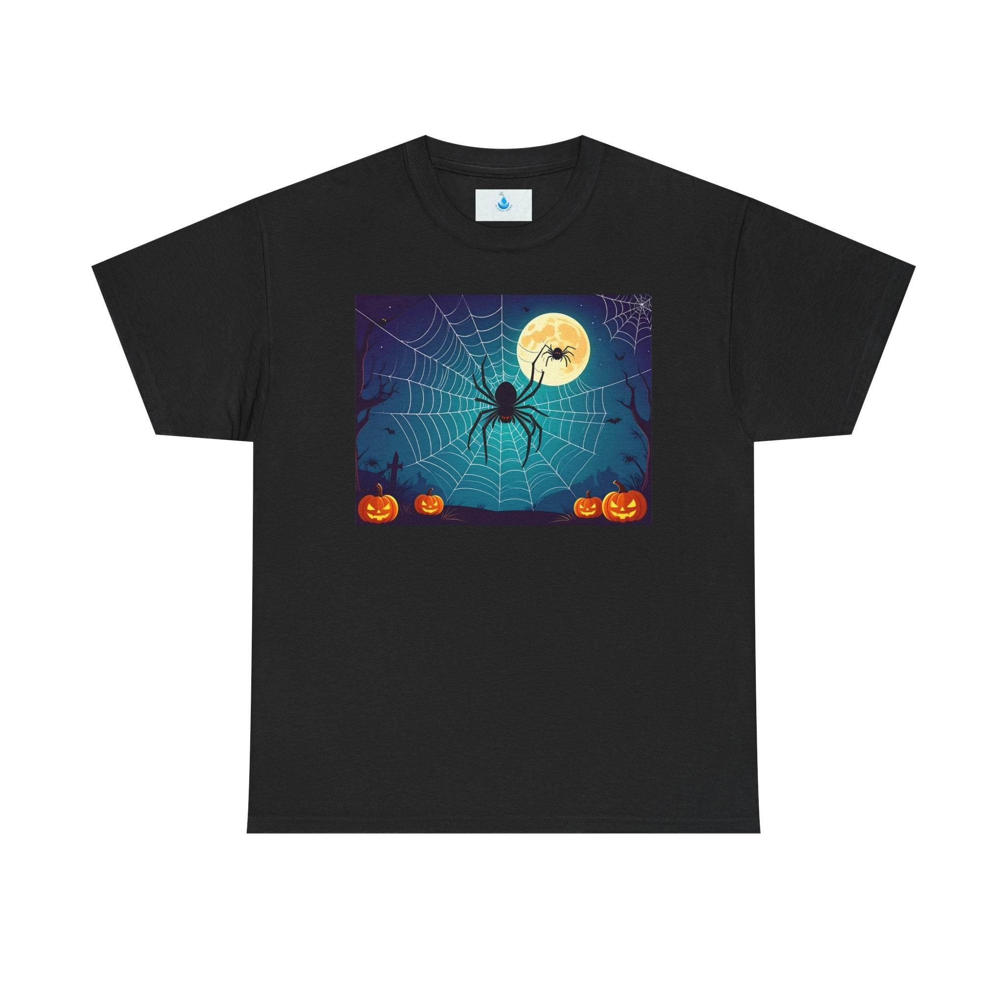 Halloween Spider Web Unisex Tee, Spooky T-Shirt for Family Gatherings, Perfect for Halloween Parties, Haunted House Attire, Everyday Wear - Flowly Home