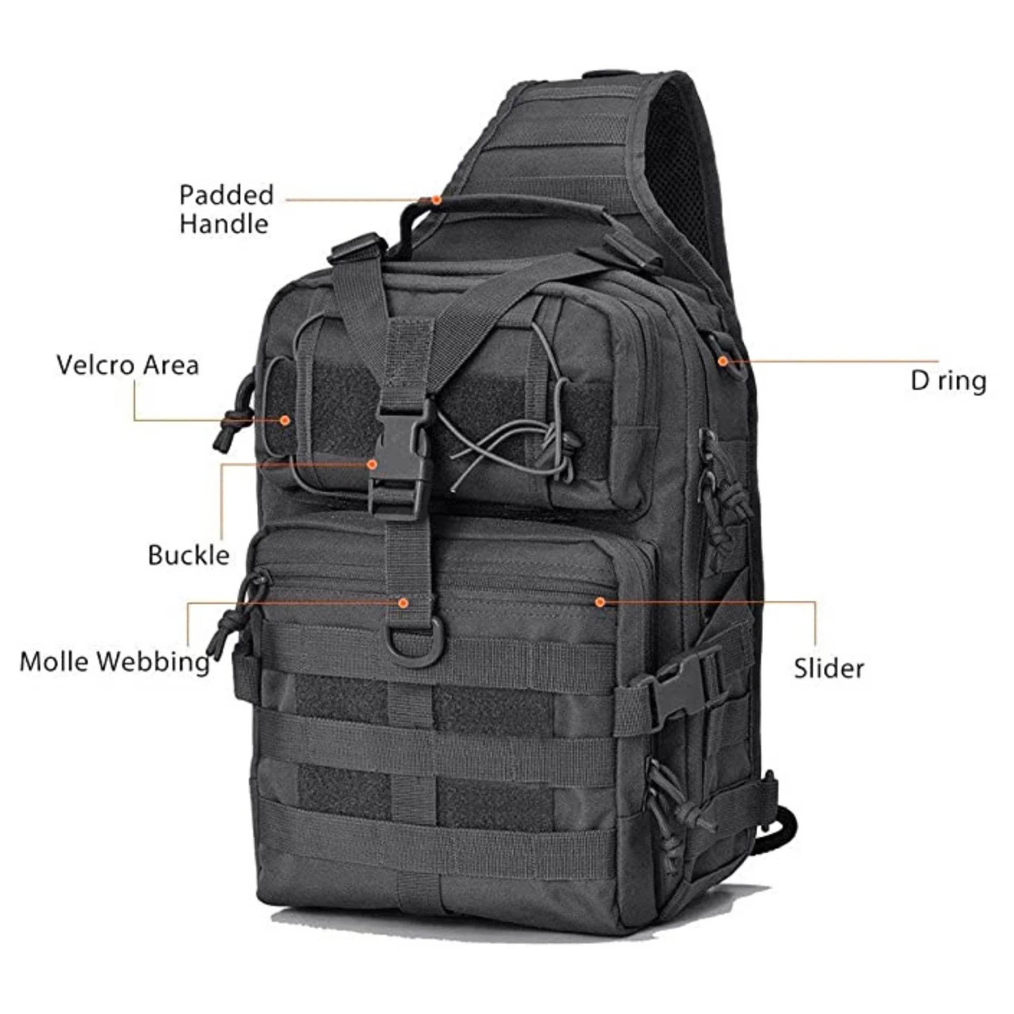 Jupitergear Tactical Sling Backpack 15L Molle Military Shoulder Bag Outdoor Daypack with Adjustable Strap - Flowly Home