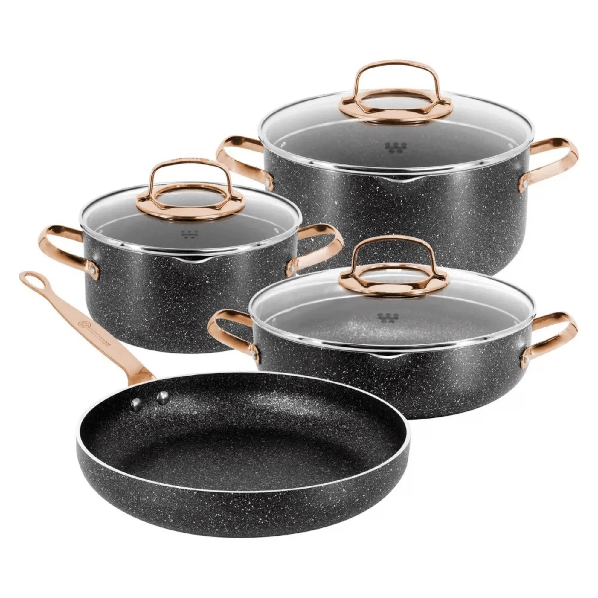 Korkmaz Galaksi Cookware Set - 7 Piece Non Stick Aluminum Cookware Set - Flowly Home