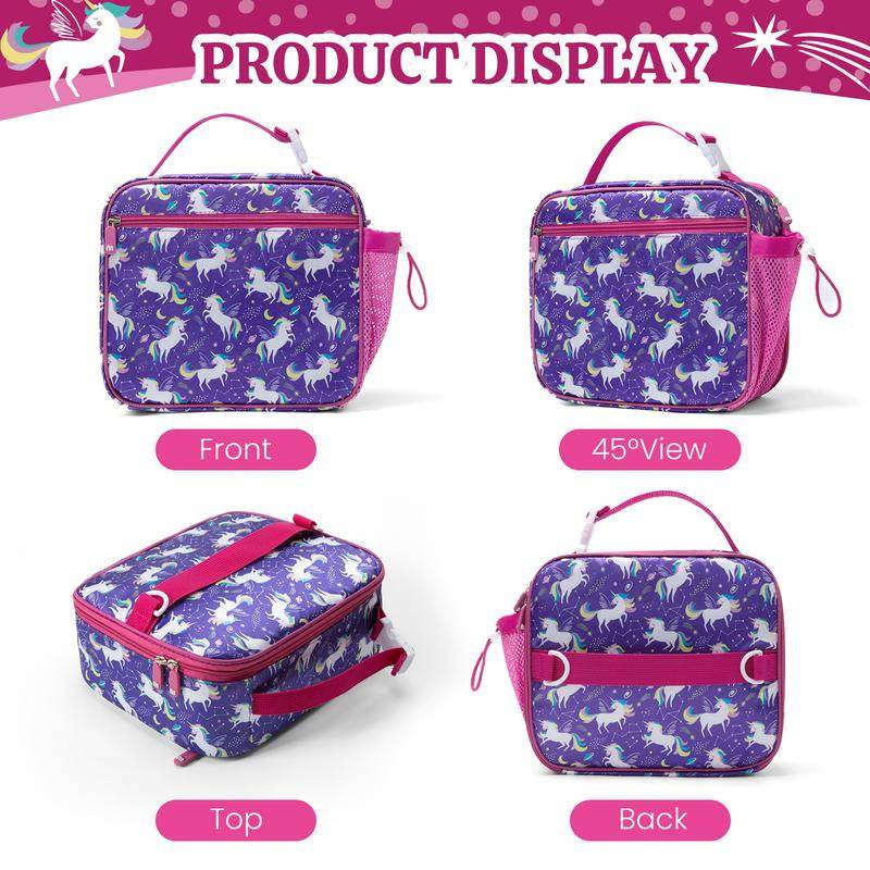 Mexs Kids Insulated Lunch Bag Reusable Lunch Box Portable Cooler for School Boys and Girls - Flowly Home
