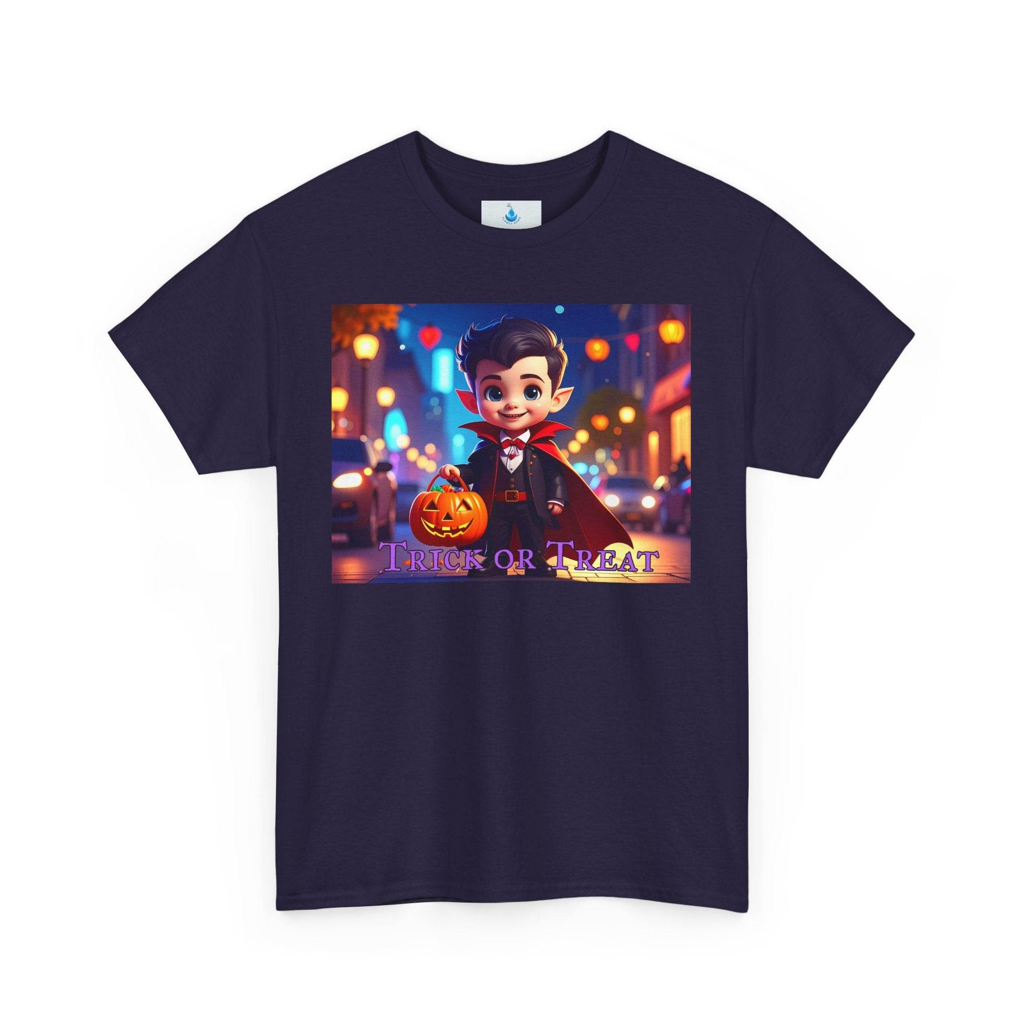 Halloween Unisex T-Shirt, Spooky Graphic Tee for Kids, Trick or Treat Apparel, Cute Vampire Costume Top, Fun Fall Fashion - Flowly Home