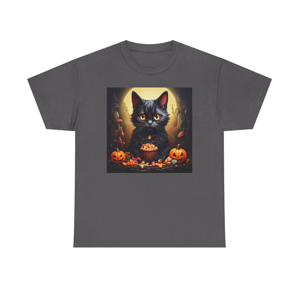 Halloween Cat Art Tee, Spooky Cat Shirt, Unisex Halloween T-Shirt, Cute Cat Graphic Tee, Fall Apparel, Pet Lover Gift - Flowly Home
