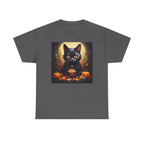 Halloween Cat Art Tee, Spooky Cat Shirt, Unisex Halloween T-Shirt, Cute Cat Graphic Tee, Fall Apparel, Pet Lover Gift - Flowly Home
