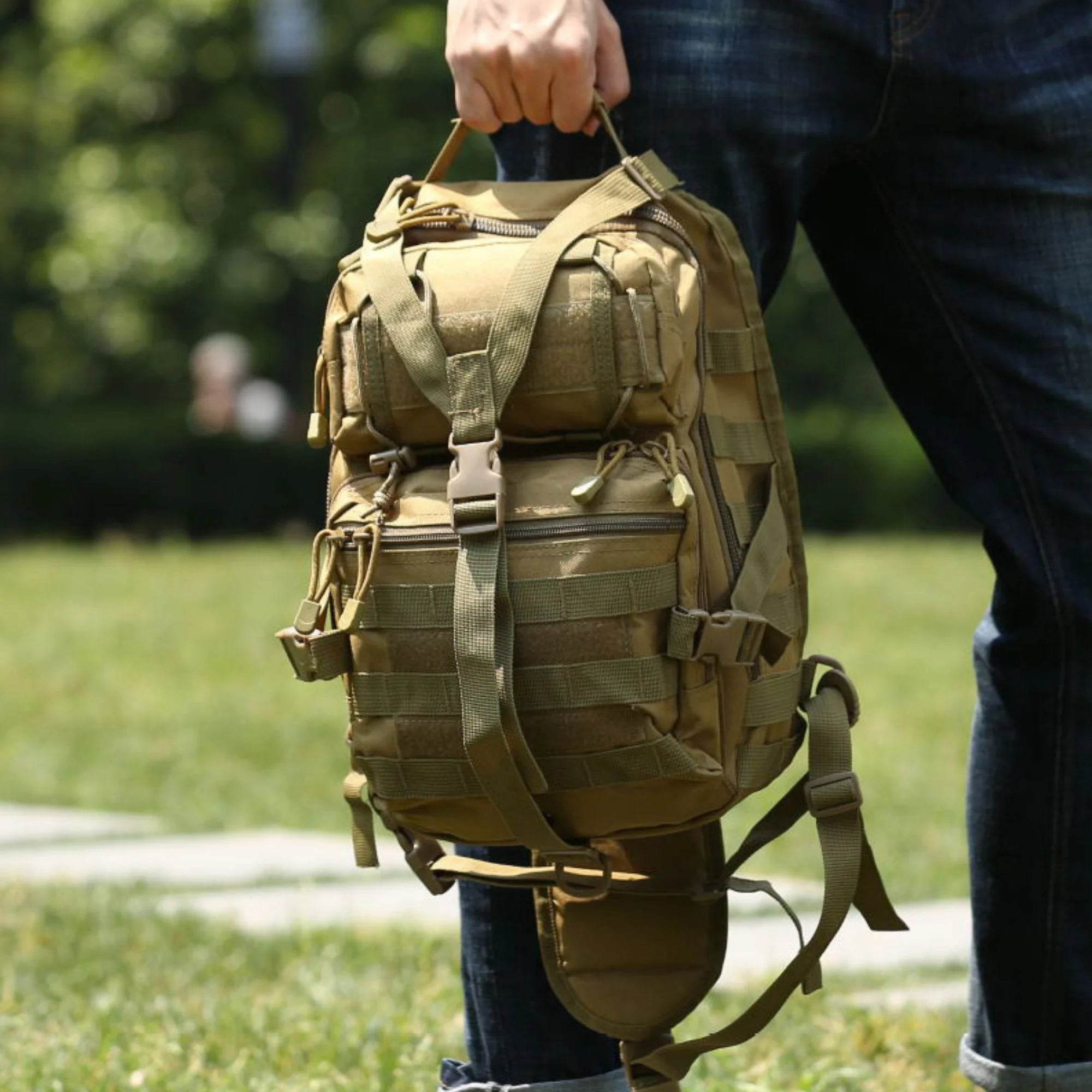 Jupitergear Tactical Sling Backpack 15L Molle Military Shoulder Bag Outdoor Daypack with Adjustable Strap - Flowly Home