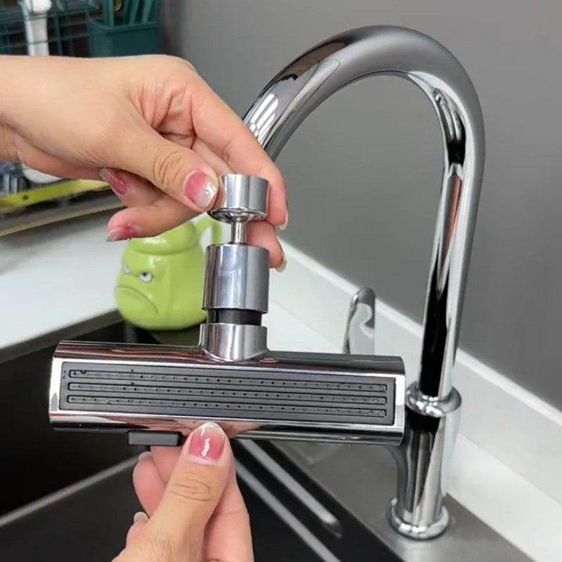 Kitchen Faucet Bubbler Attachment Rotating Splash Proof Waterfall Nozzle Extension - Flowly Home