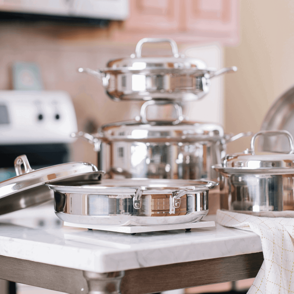 9 Piece Stainless Steel Cookware Set for Optimal Cooking Performance - Flowly Home