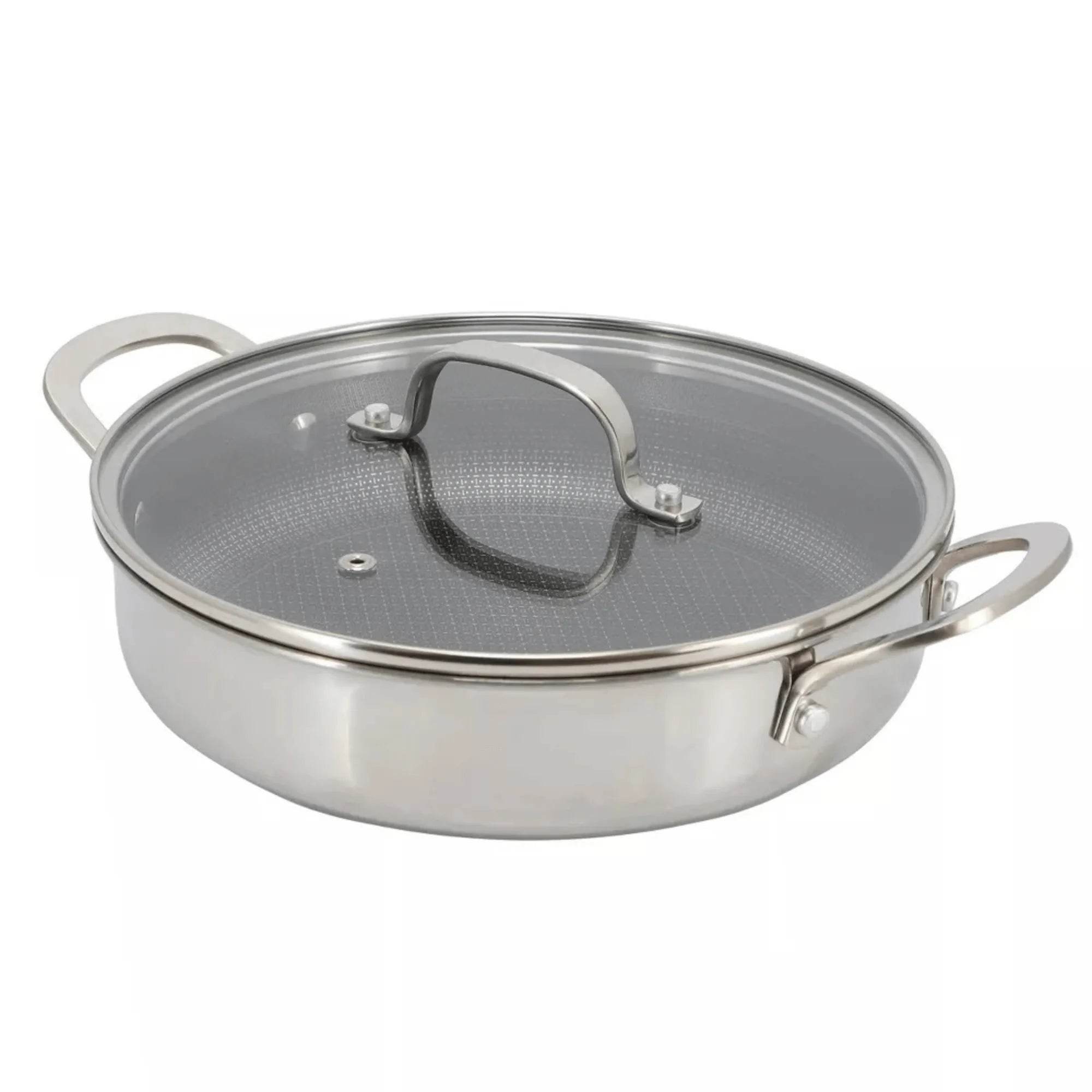 Better Chef Stainless Steel Nonstick Deep Fry Pan 11-Inch 3-Ply with Lid - Flowly Home