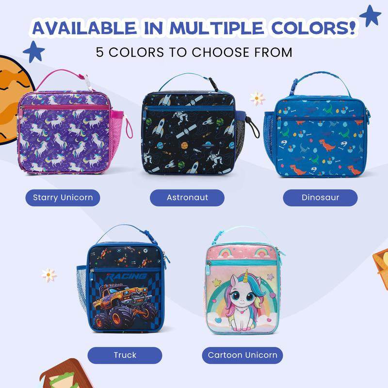 Mexs Kids Insulated Lunch Bag Reusable Lunch Box Portable Cooler for School Boys and Girls - Flowly Home