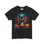 Halloween Cat T-Shirt for Cat Lovers, Spooky Unisex Tee for Fall Celebrations and Casual Wear - Flowly Home