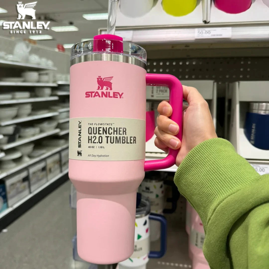 Stanley Quencher Tumbler 40 oz with Handle and Straw - Flowstate 3-Position Lid, Travel and Cup Holder Compatible