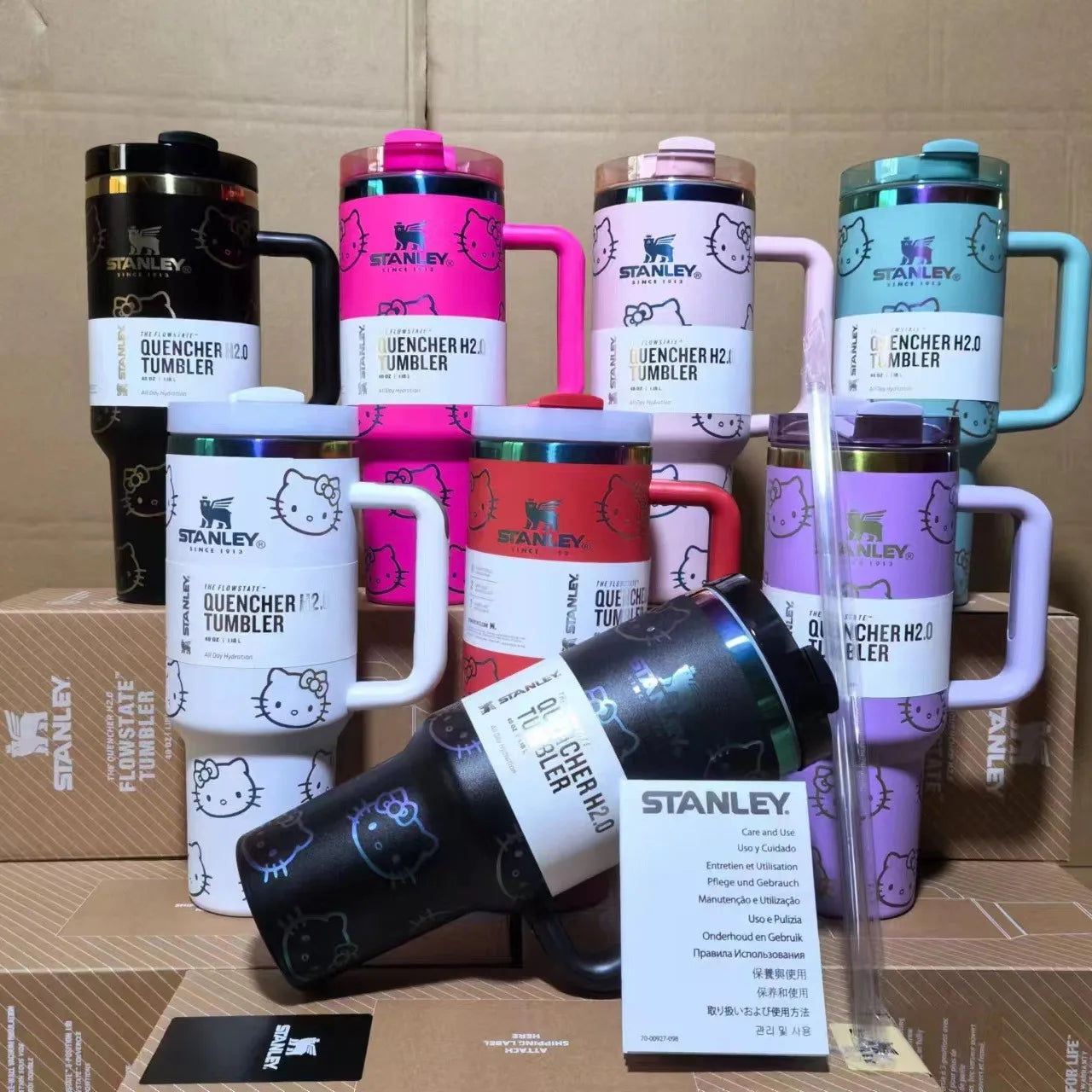Stanley Quencher Tumbler 40 oz with Handle and Straw - Flowstate 3-Position Lid, Travel and Cup Holder Compatible