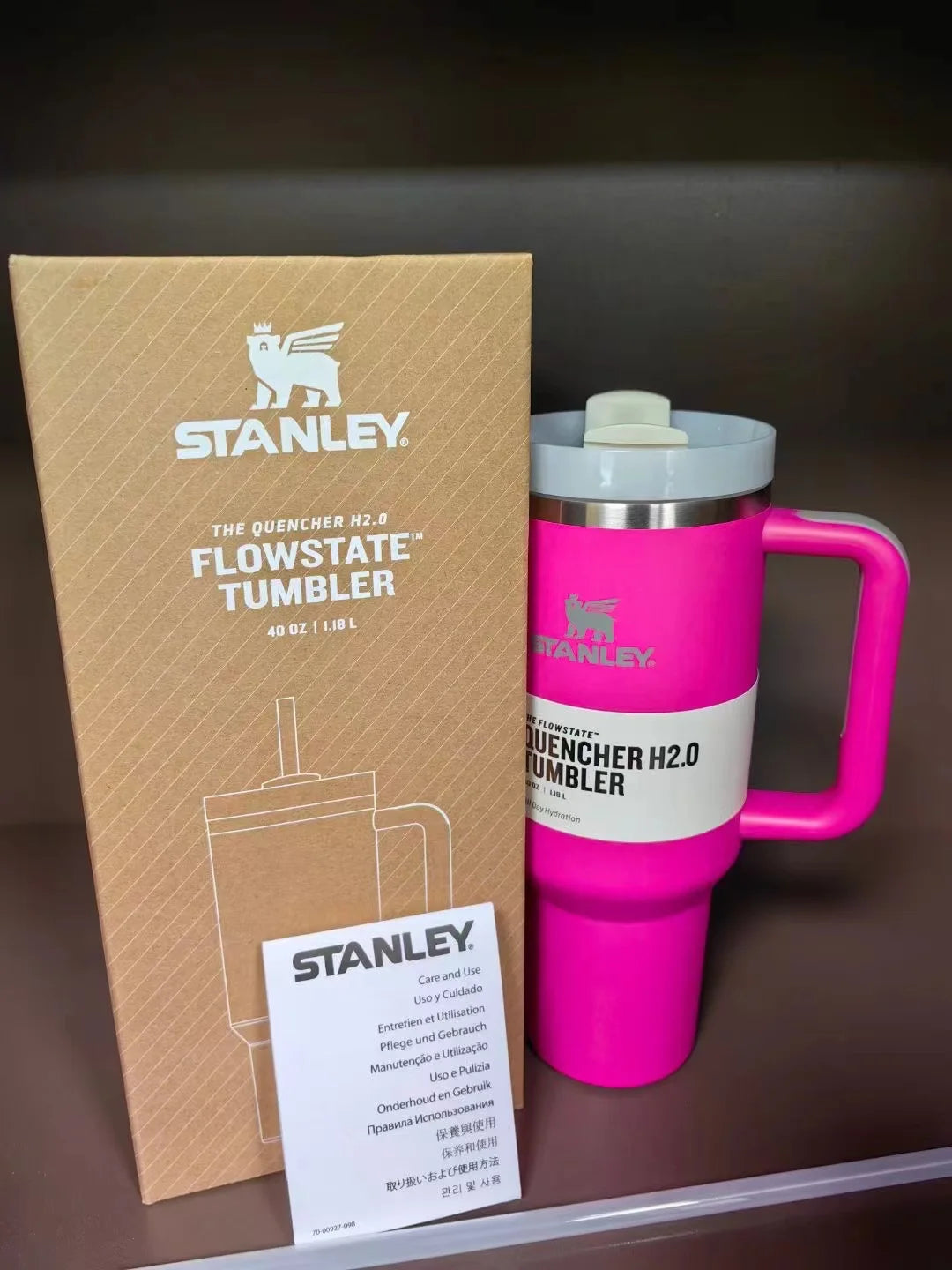 Stanley Quencher Tumbler 40 oz with Handle and Straw - Flowstate 3-Position Lid, Travel and Cup Holder Compatible