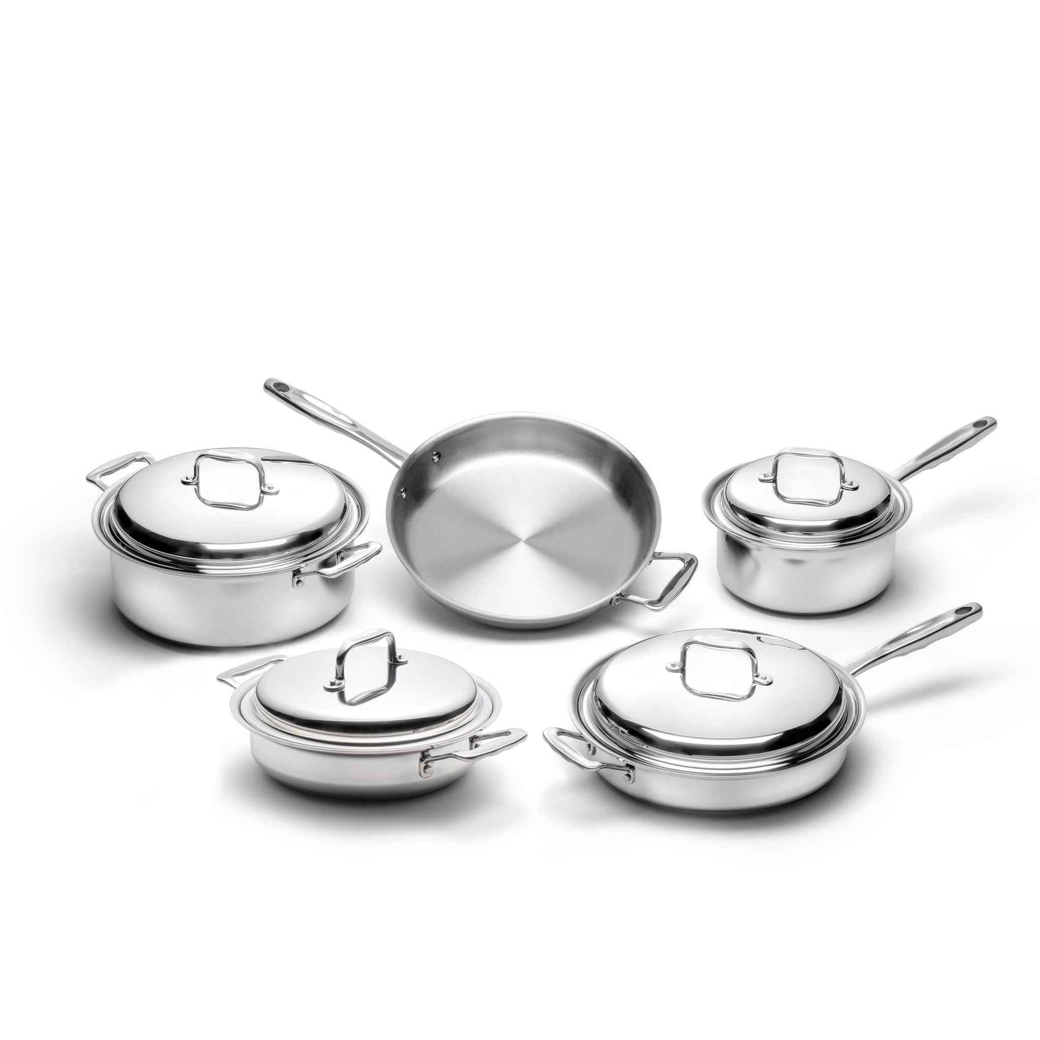 9 Piece Stainless Steel Cookware Set for Optimal Cooking Performance - Flowly Home