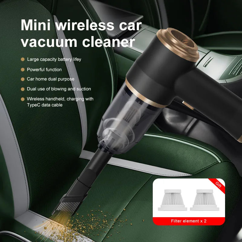 Wireless Car Vacuum Cleaner – Portable High Power Home Appliance for Cleaning Bedroom Carpets and More