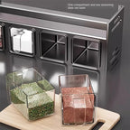 Stainless Steel Kitchen Spice Rack Wall-Mounted Multi-Functional Spice Rack Box Jar Kitchen Storage Home Organizer