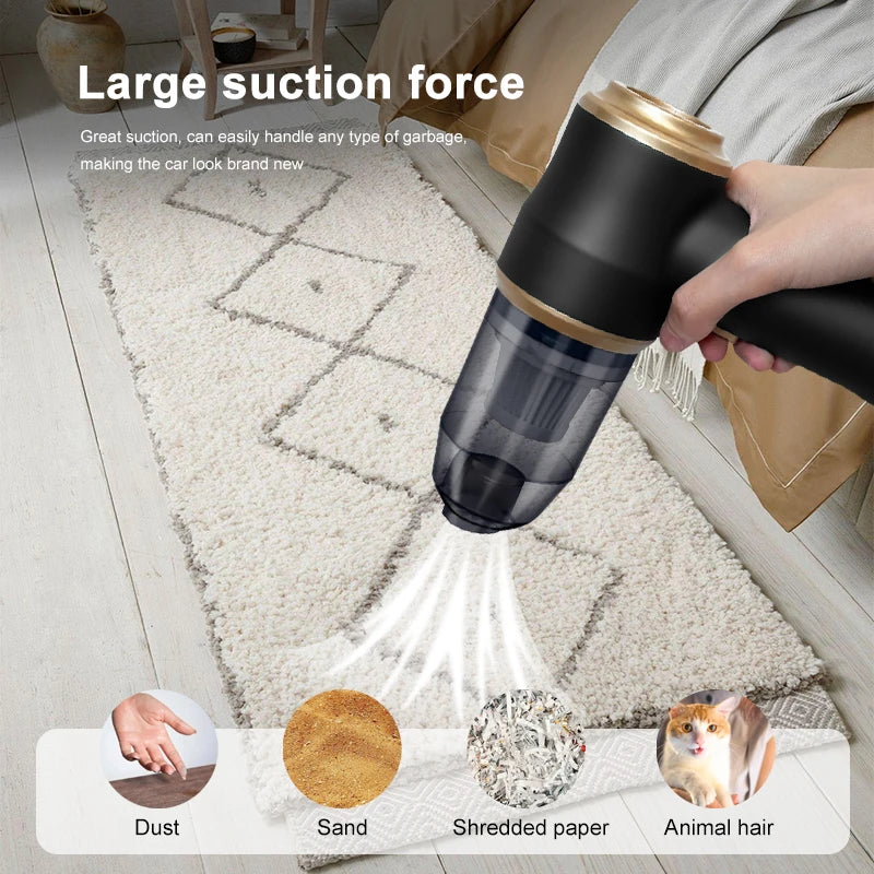 Wireless Car Vacuum Cleaner – Portable High Power Home Appliance for Cleaning Bedroom Carpets and More