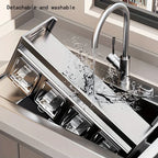 Stainless Steel Kitchen Spice Rack Wall-Mounted Multi-Functional Spice Rack Box Jar Kitchen Storage Home Organizer