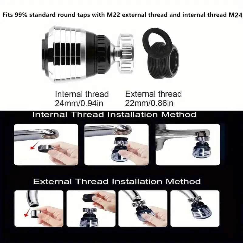 360° Rotating Faucet Head for Maximum Kitchen Flexibility - Flowly Home