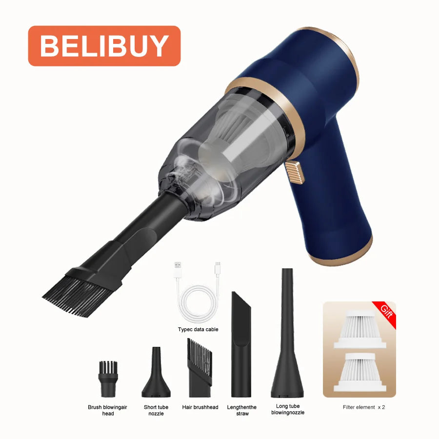 Wireless Car Vacuum Cleaner – Portable High Power Home Appliance for Cleaning Bedroom Carpets and More