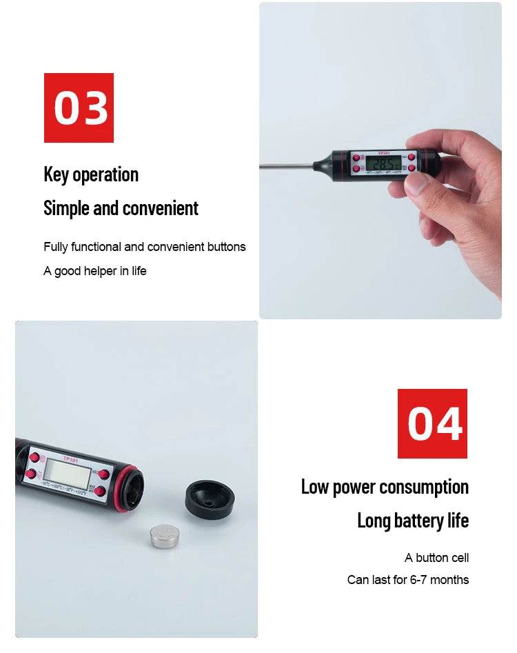Food Baking Digital Kitchen Thermometer Electronic Probe BBQ Temperature Measuring Pen - Flowly Home