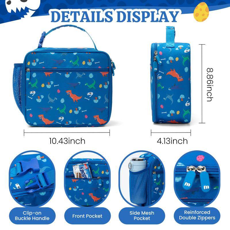 Mexs Kids Insulated Lunch Bag Reusable Lunch Box Portable Cooler for School Boys and Girls - Flowly Home