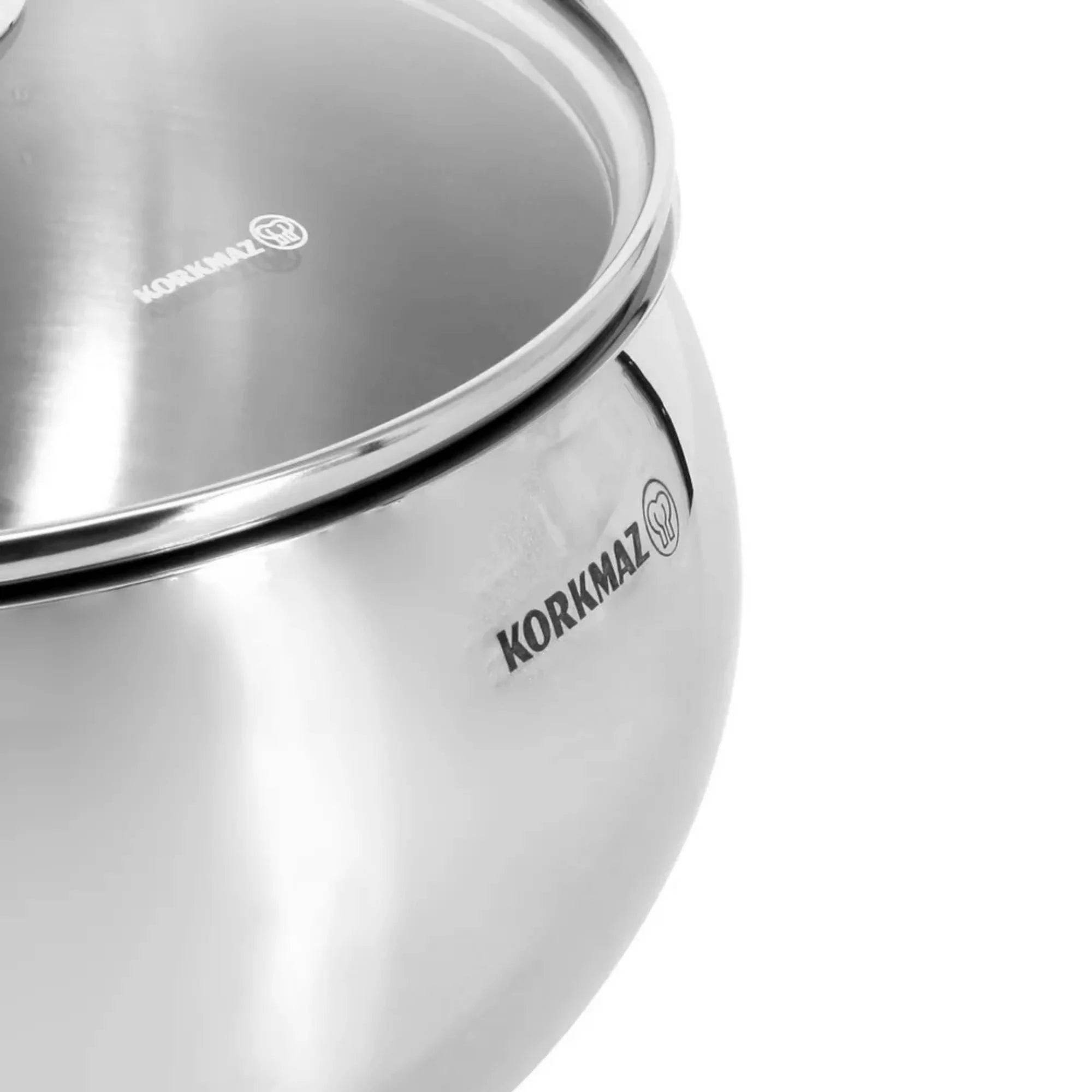 Korkmaz Stainless Steel Casserole 2.5L with Lid - Flowly Home