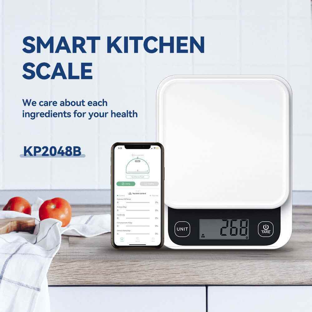Smart Nutrition Scale Digital Kitchen Scale with Nutrition Calculator APP for Cooking and Baking - Flowly Home