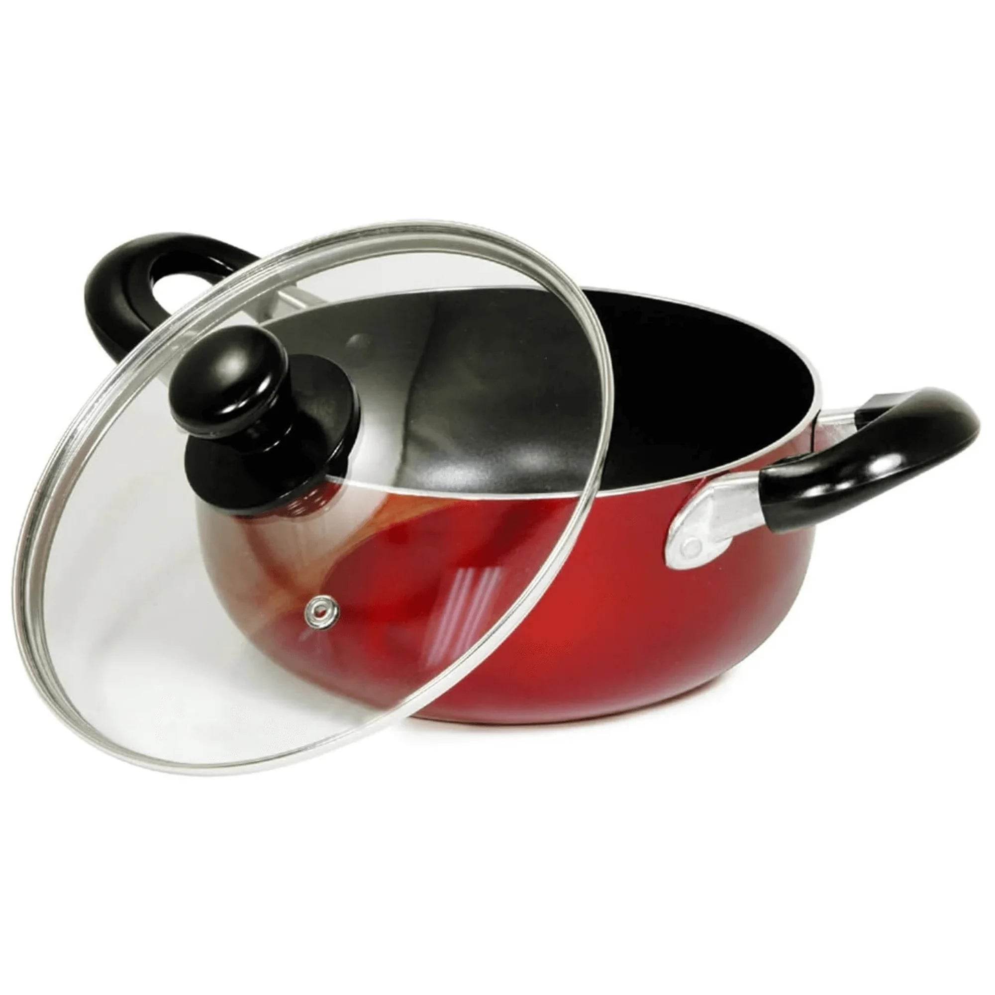 Better Chef 8-Quart Red Aluminum Dutch Oven with Glass Lid - Flowly Home