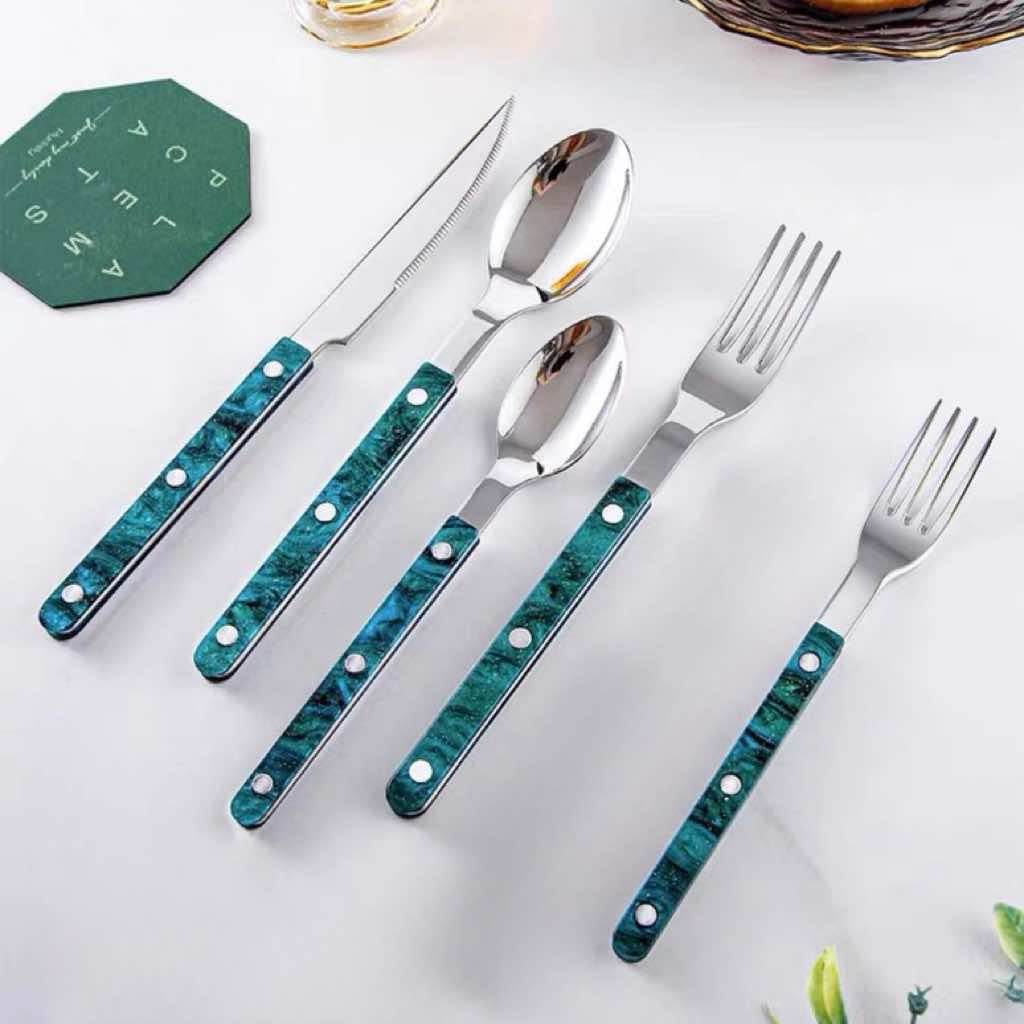Set of 10 Modern French Flatware Set - Bistrot Style Cutlery Silverware, Only $4.9 Each - Flowly Home