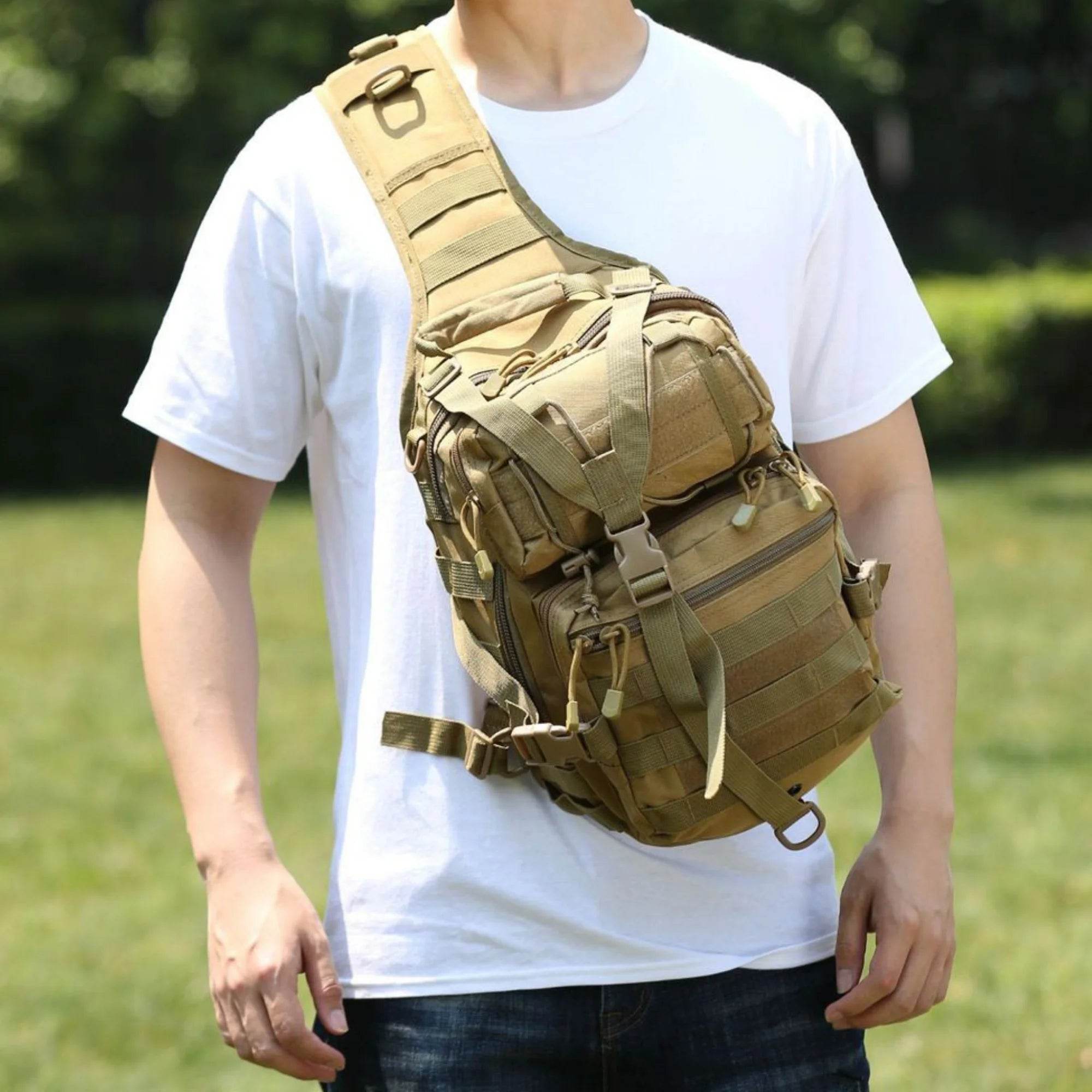 Jupitergear Tactical Sling Backpack 15L Molle Military Shoulder Bag Outdoor Daypack with Adjustable Strap - Flowly Home