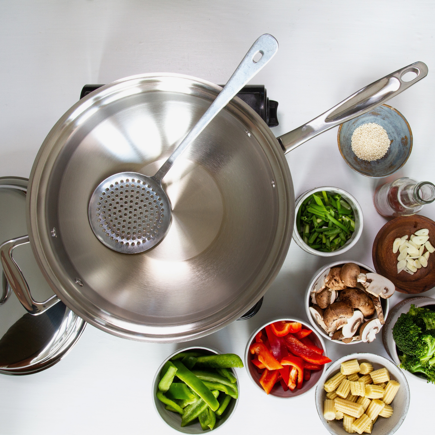 5 Quart Stainless Steel Wok for Versatile Cooking